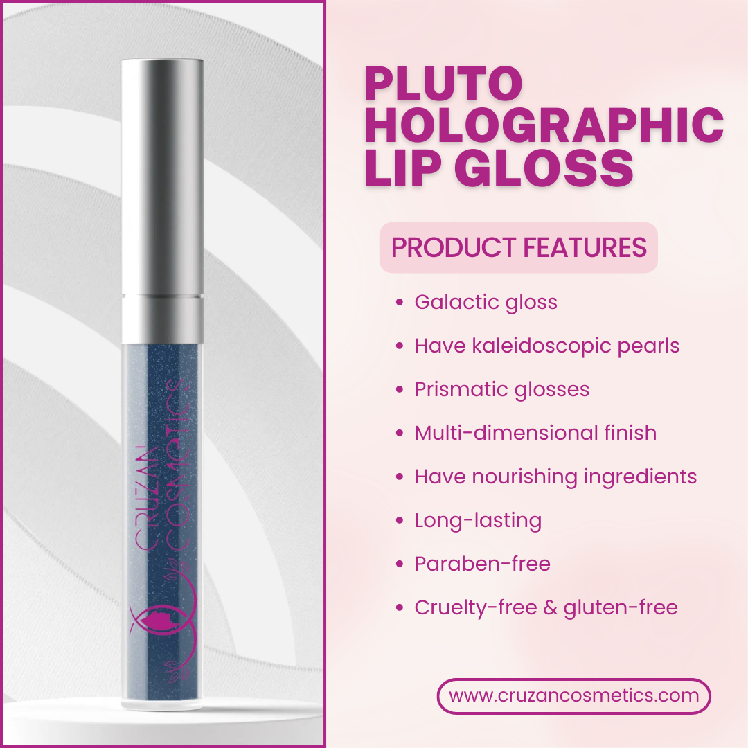 Discover the Magic of Cruzan Cosmetics' Pluto Holographic Cruelty-Free Lip Gloss